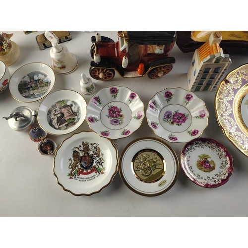 338 - A mixed lot of decorative items. To include COALPORT and ROYAL DOULTON Ladies, bells, pretty miniatu... 
