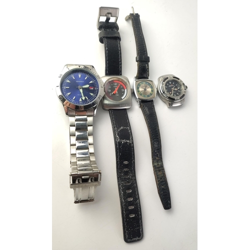 142 - WATCHES. A DIESEL, A SEKONDA and two others.  Batteries may be required.#164