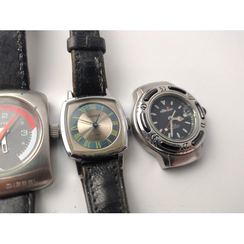 142 - WATCHES. A DIESEL, A SEKONDA and two others.  Batteries may be required.#164