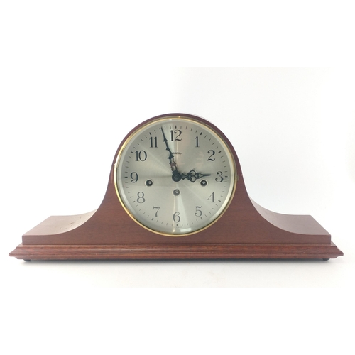 184 - A very stylish WEST GERMANY mantle clock with FRANZ HERMLE Westminster Chime brass movement. 50cm ac... 