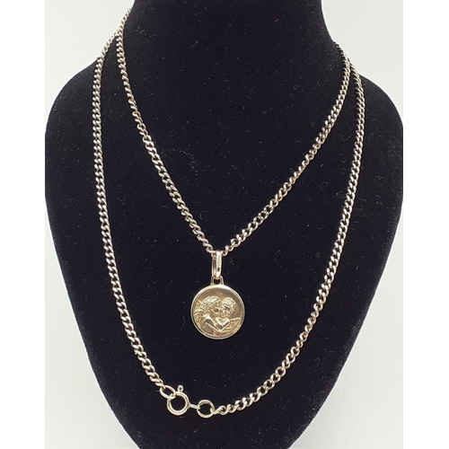 20 - A 375 marked chain and pendant. Gross weight 6.9g approx#20