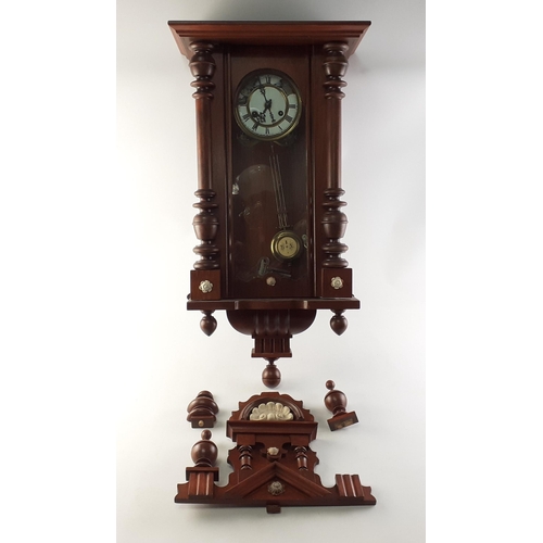 206 - A large ornate wall clock. 70cm approx. Untested and with loose parts.#232