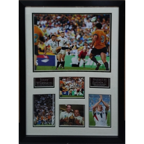 279 - JONNY WILKINSON signed memorabilia very nicely framed and mounted#305