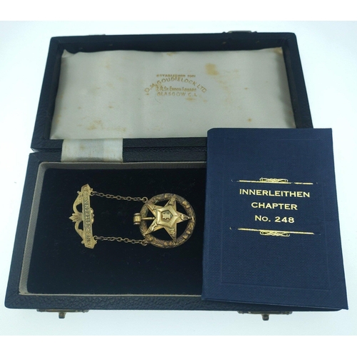 31L - The Eastern Star service medal in silver gilt stamp with original presentation case, locally present... 