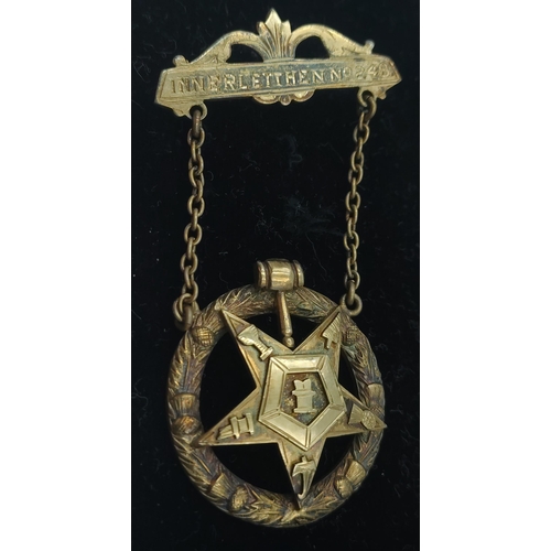 31L - The Eastern Star service medal in silver gilt stamp with original presentation case, locally present... 