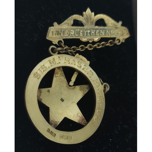 31L - The Eastern Star service medal in silver gilt stamp with original presentation case, locally present... 