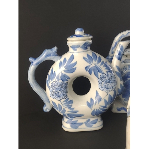 326 - A good collection of Oriental Ceramic pieces to include interesting teapot model of child with dog (... 
