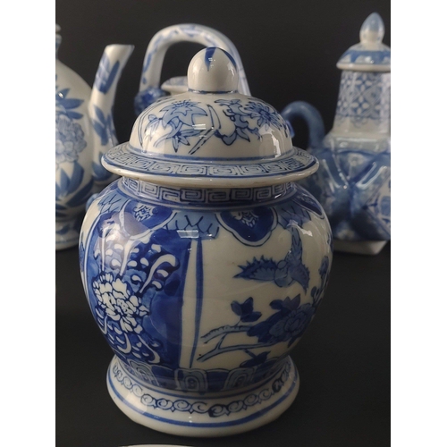 326 - A good collection of Oriental Ceramic pieces to include interesting teapot model of child with dog (... 