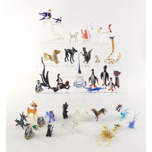350 - A small collection of cute Murano style glass animals.#376