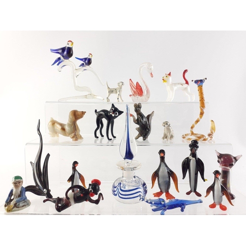350 - A small collection of cute Murano style glass animals.#376