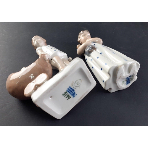 364 - Two ROYAL COPENHAGEN of Denmark attractive figures. Bi5194 Girl with toy pram and Bi3534 Girl with D... 