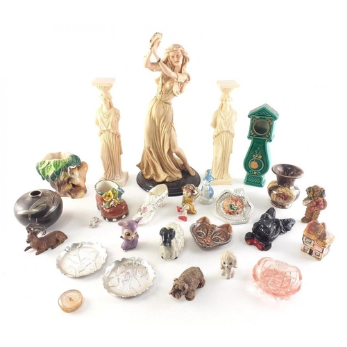 367 - Mixed decorative lot to include Greek figures, Hornsea pottery and others.#394