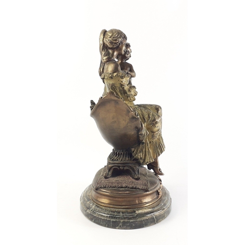 369 - A super WILHELMINIAN bronze effect statue of a nicely detailed mother and child, standing 30cm tall ... 