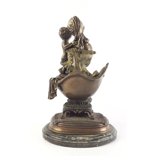 369 - A super WILHELMINIAN bronze effect statue of a nicely detailed mother and child, standing 30cm tall ... 