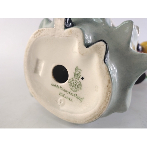 370 - Royal Doulton 'Biddy Pennyfarthing' HN1843 figurine. H: 23cm approx#397