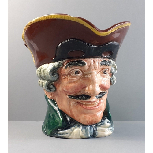 395 - ROYAL DOULTON vintage DICK TURPIN Character jug with pistol handle. 15cm tall with slight chip to ri... 