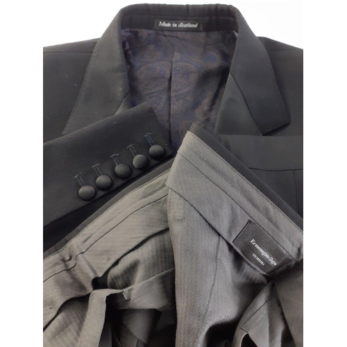462 - MADE IN SCOTLAND 100% wool Gents Tuxedo Jacket with ERMENEGILDO ZEGNA trousers#490