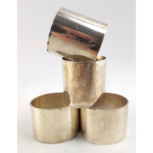 Two plain napkin rings stamped DINGWALL STERLING Each 4cm, combined ...