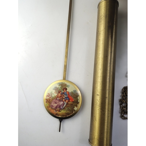 258 - Two modern 'antique' style wall clocks.  With pendulum weights etc.  Untested.#48