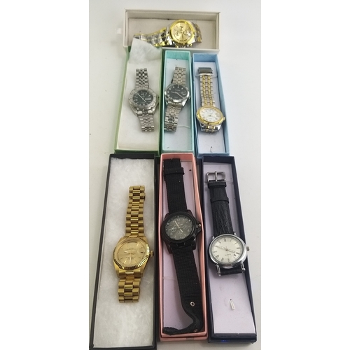 209 - A small collection seven stylish gents dress watches. Benrus, Wilon X2, Rosra, Gemius Army, Bagelspo... 