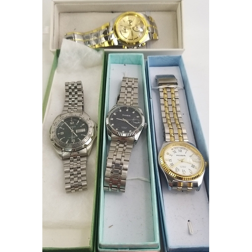209 - A small collection seven stylish gents dress watches. Benrus, Wilon X2, Rosra, Gemius Army, Bagelspo... 