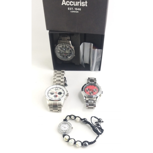 217 - An ACCURIST World Time watch in box (with wear), Also a PUMA with tags and a JARAGAR Automatic worki... 
