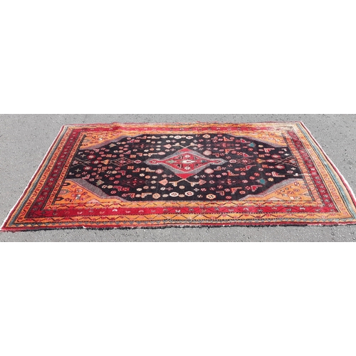 257 - An AMAZING vintage PERSIAN HAMADAN carpet with vibrant pile and geometric designs. 260cm x 160cm app... 