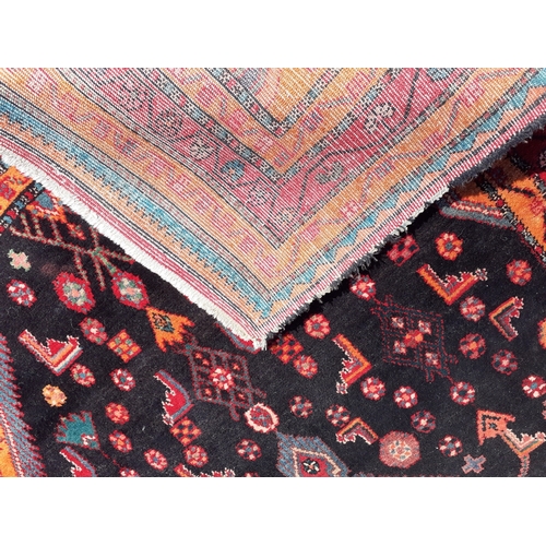 257 - An AMAZING vintage PERSIAN HAMADAN carpet with vibrant pile and geometric designs. 260cm x 160cm app... 