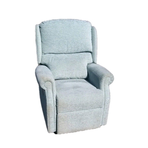 278 - A light blue fabric electric reclining chair in good condition with some light signs of wear (requir... 