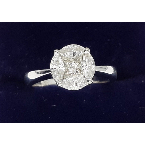 52 - STUNNING! An 18ct stamped SUBSTANTIAL and GLAMOROUS LARGE DIAMOND (tested) ring 1ct approx - weight ... 