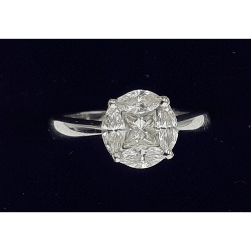 52 - STUNNING! An 18ct stamped SUBSTANTIAL and GLAMOROUS LARGE DIAMOND (tested) ring 1ct approx - weight ... 