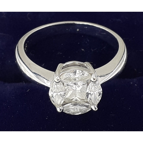 52 - STUNNING! An 18ct stamped SUBSTANTIAL and GLAMOROUS LARGE DIAMOND (tested) ring 1ct approx - weight ... 