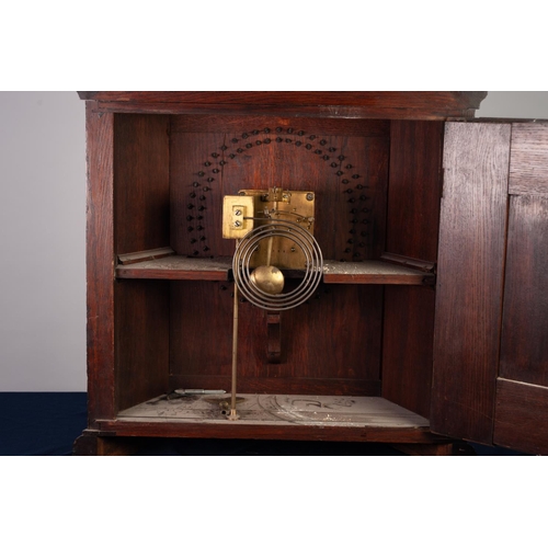 51 - LATE NINETEENTH/ EARLY TWENTIETH CENTURY BRASS MOUNTED OAK CASED SCHOOL MASTER CLOCK, the 10