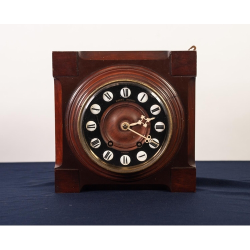 39 - HENRY BRIGHT, PARIS, LATE NINETEENTH CENTURY MAHOGANY CASED WALL CLOCK, the 5 ½” twelve part enamell... 