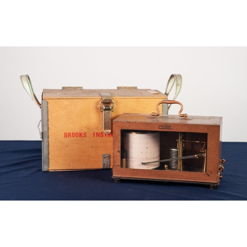 42 - VINTAGE DARTON & Co BAROGRAPH, in coppered case with top carrying handle and glazed front, serial no... 