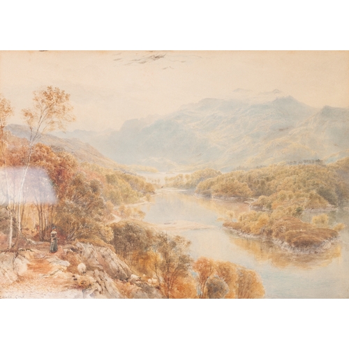 262 - EBENEZER WAKE COOK (1843-1926) 
WATERCOLOUR
A highland river landscape 
Signed lower left
9 3/4