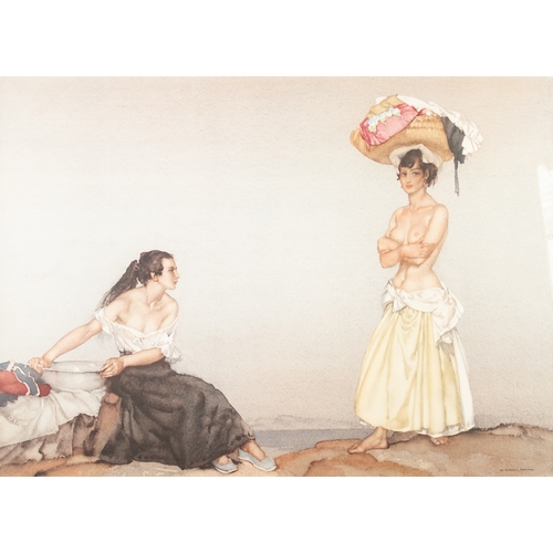 287 - WILLIAM RUSSELL FLINT R.A. (1880-1969) 
ARTIST SIGNED COLOUR PRINT
Two semi nude female figures
Guil... 