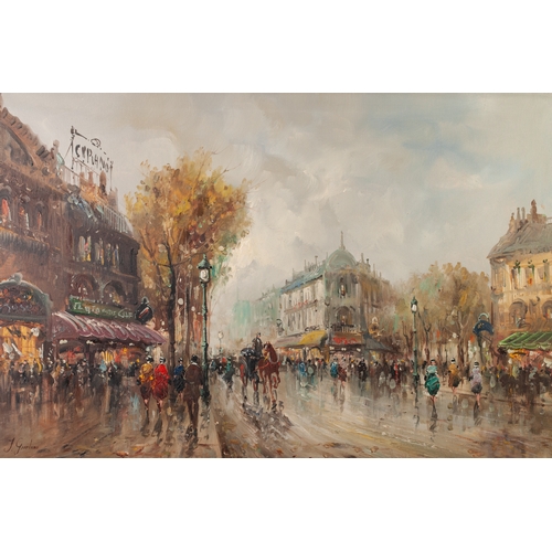 221 - J. GIORDANO (TWENTIETH/ TWENTY FIRST CENTURY)
OIL PAINTING ON CANVAS
Parisienne street scene 
Signed... 