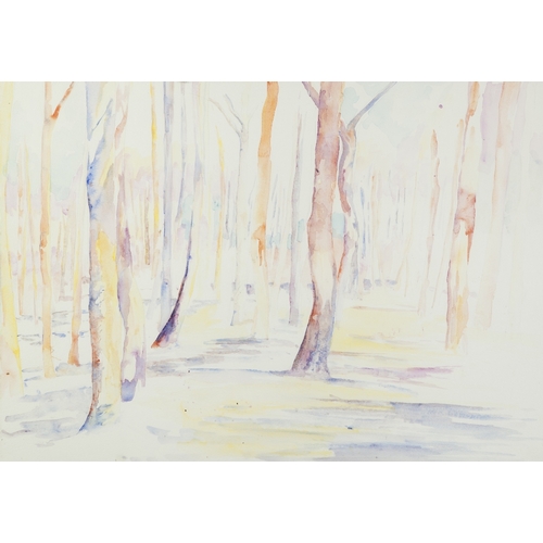 283 - PHILIP SUTTON (b.1928)
TWO WATERCOLOUR DRAWINGS
Study of trees, 
22 ¼