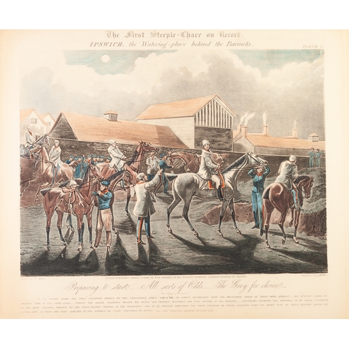 286 - J. HARRIS AFTER H. ALKEN 
SET OF FOUR HAND COLOURED AQUATINTS
'The First Steeple Chase on Record'
Pu... 