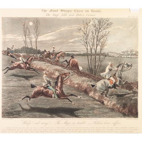 286 - J. HARRIS AFTER H. ALKEN 
SET OF FOUR HAND COLOURED AQUATINTS
'The First Steeple Chase on Record'
Pu... 