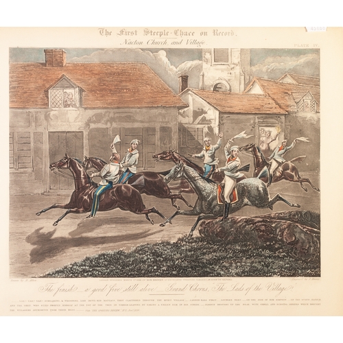 286 - J. HARRIS AFTER H. ALKEN 
SET OF FOUR HAND COLOURED AQUATINTS
'The First Steeple Chase on Record'
Pu... 