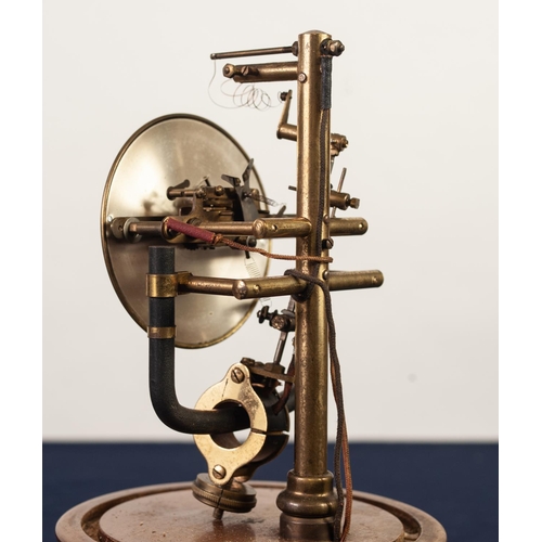 44 - AN EARLY TWENTIETH CENTURY ELECTRO-MAGNETIC 800 DAYS CLOCK, beneath a glass dome