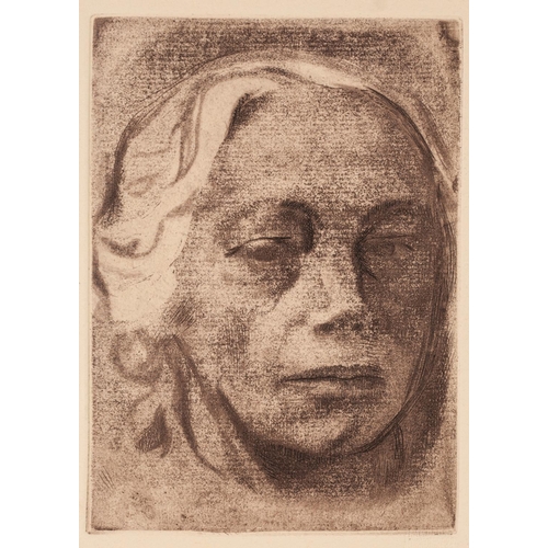 284 - KATHE KOLLOWITZ  (1867-1945)
ORIGINAL ETCHING (re-strike from the original plate) 
'Self Portrait' 
... 