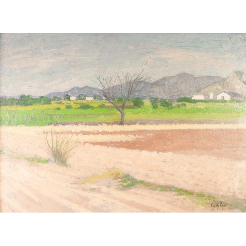 206 - ROBERT BUHLER (1916-1989) OIL ON BOARD ‘Benicassim, nr. Castellone Depa Plana, Spain’ Signed, titled... 