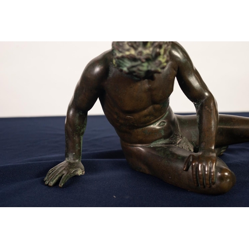 84 - AFTER THE ANTIQUE, A NINETEENTH CENTURY PATINATED BRONZE FIGURE, ‘THE DYING GAUL, 8” (20.3cm) high, ... 