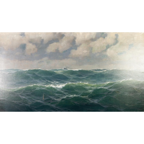 193 - CONTINENTAL SCHOOL (EARLY 20th CENTURY)
OIL PAINTING ON CANVAS
Seascape with steamship on the horizo... 