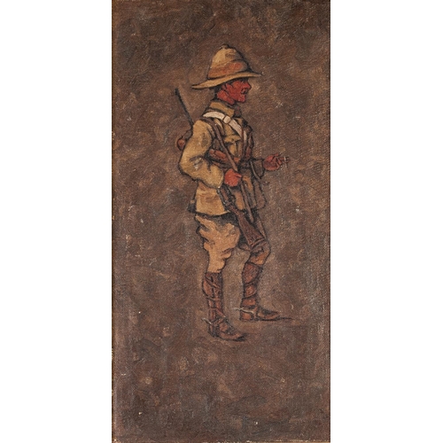 194 - BRITISH SCHOOL (EARLY 20th CENTURY)
PAIR OF OIL PAINTINGS ON CANVAS
Studies of standing, uniformed c... 