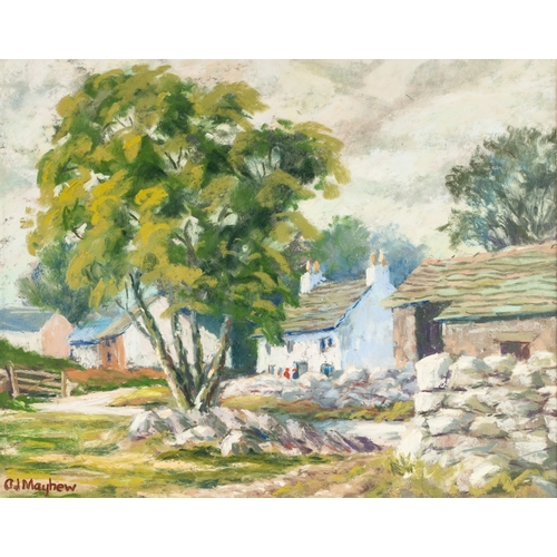 282 - A.J. MAYHEW (TWENTIETH CENTURY) 
SIX PASTEL DRAWINGS 
Landscapes, lake district, Suffolk, etc 
Signe... 