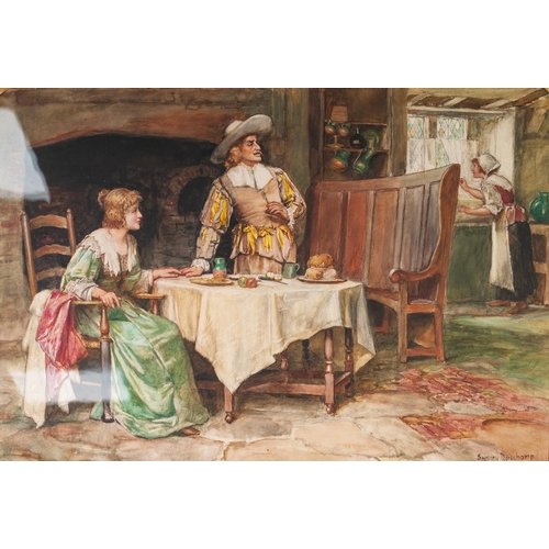 264 - F. SYDNEY MUSCHAMP R.B.A. (fl. 1870 - 1903)
WATERCOLOUR DRAWING
'The Elopement'
Signed lower right, ... 